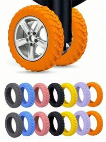 1/4/8pcs Silicone Suitcase Wheel Covers, Luggage Wheel Protection Covers, Trolley Wheel Cap Sleeves, Anti-Noise Handle Case Wheel Protectors, Travel Accessories