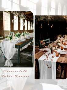 2.95ft*5.90/90cm*180-White Linen Tablecloth - Linen Tablecloth - Tulle Tablecloth Rustic Tulle Tablecloth For Wedding, Birthday, Gift Giving Party, Party Decoration, Valentine's Day Decorations - White - View 9