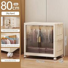 Foldable Wardrobe Cabinet, Plastic Multi-Layer Storage Rack, No Assembly Required - Transparent - View 27