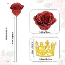 DIY Glitter Roses Bouquet - 24/36 Artificial Red Roses With Glitter, Perfect For Mother's Day, Graduation Bouquet, Anniversaries, Weddings & Engagements