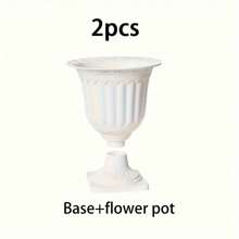 2 件欧式厚塑料花盆，适用于多肉植物、绿色植物、水培植物、露台和花园装饰 - 彩色 - 查看 3