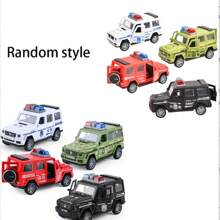 Juguete de coche de policía todoterreno con simulación de inercia para niños, serie de coches modelo, adornos, juguetes educativos y otros regalos festivos [Estilo aleatorio]