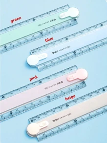1pc Ruler For Student Geometry Drafting Drawing, Plastic Ruler For Office Supplies,Rulers - Multicolor - View 7