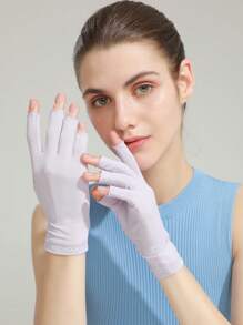 GOLOVEJOY 1 Paio di nuovi guanti senza dita da donna per il ciclismo, con protezione solare e finitura antiscivolo, traspiranti e rinfrescanti, adatti per ciclismo, guida, manicure - Multicolore - Visualizzare 7