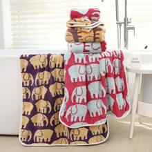 1pc Coral Fleece Bath Towel/2pcs Coral Fleece Bath Towel & Hand Towel Set, Elephant Design, Super Absorbent, Lint-Free, Soft & Skin-Friendly, Suitable For Bathroom, Face & Body, 3 Colors Available - Multicolor - View 2