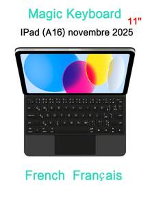 Magic Keyboard For IPad A16 11 Inch 2025 11th 10th Generation Tablet For IPadA16 Ipad11 Magnetic Smart Cover Keyboards Folio Case Compatible With IPad(A16) Tablet A3354, A3355 A3356 Backlit Trackpad - Black - View 14