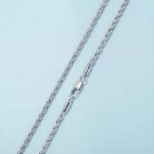 925 Sterling Silver Italian Woven Rope Chain Necklace, Made In Italy Solid Cut 3mm Rope Necklace, Stylish And Durable Design - Sterling Silver Construction - The Perfect Gift For All Occasions (Including Gift Boxes) - Silver - View 6