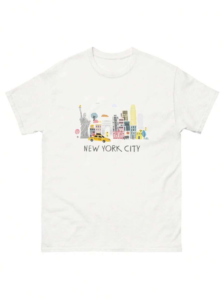 100% Cotton Funny T Shirts New York City Shirt, New York Lovers Shirt - trắng - Xem 1