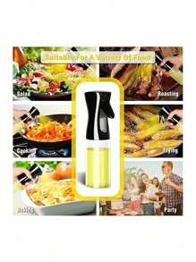 1 pezzo Spruzzatore per barbecue, dispenser trasparente, bottiglia creativa per olio da cucina con erogatore a spruzzo fine per condire, bottiglia spray in plastica utilizzabile per friggitrice ad aria, annaffiare i fiori, olio d'oliva, olio vegetale