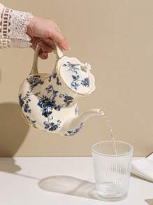 1 件陶瓷咖啡/茶壶，适用于厨房、餐厅、客厅、下午茶、婚礼、派对、礼物、生日等场合的茶、咖啡、牛奶、果汁