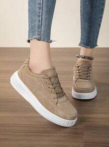 Women Skateboarding Shoes, Fashion Versatile White Sneakers, Casual Lightweight Sporty Minimalist Low-Top Shoes
