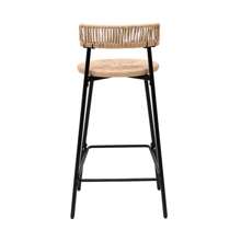 2-Piece Hand Woven Paper Rope Bar Stool Bohemian Round Kitchen Restaurant Bar Chair - Bộ A-2 món (màu gỗ) - Xem 7