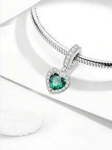 1Pc Bạc Sterling 925 Thời Trang Hạt Charm Tình Yêu Màu Xanh Lá Cây Phù Hợp Cho Vòng Tay Nữ Tự Làm Trang Sức Và Trang Phục Hàng Ngày Phù Hợp Trang Sức Trang Trí Cho Các Cô Gái Ngày Lễ Tình Nhân - yêu - Xem 4
