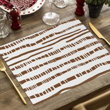 2/4pcs Simple Geometric Square Placemats, Abstract Neutral Style Artwork In Black & White, Blue, And Brown Linen Tablemats, Suitable For Daily Dining Table, Kitchen, Dining Room Decor, Home Decor, Holiday Decor, Tabletop Decor, Outdoor Picnic Decor, And Gifts, 12x16.5 Inches