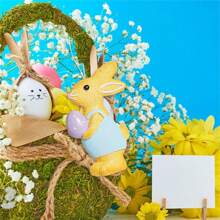 Adornos colgantes para árbol de Pascua, lindos conejitos de jengibre de resina, adornos primaverales para fiestas en casa, suministros de decoración navideña. - Multicolor - Ver 4