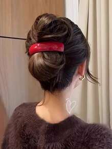 1 Stück Mehrfarbige koreanische Stil Lässig elegante Acetat Haarclip mit Halbhochsteckfrisur, Federklemme, geeignet für Alltag, Feiertage & Geschenke