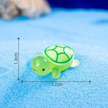 10pcs Glow-In-The-Dark Mini Turtle Miniature Landscape DIY Desktop Decor, Beach Party Cute Cartoon Small Gift - Multicolor - View 19