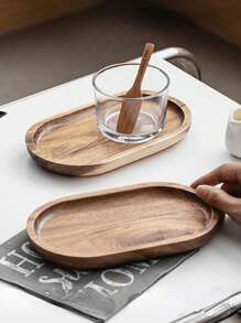 1pc Wooden Tray, Fruit Tray, Wooden Dessert Tray, Coffee Milk Snack Wooden Tray, Cake Tray, Cheese Tray, Wooden Tea Tray, Bread Tray, Breakfast Tray