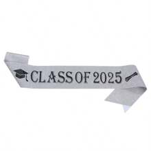 1 Black Senior 2025 Satin Sashes With Golden Printing - "CLASS OF 2025" Graduation Party Supplies For Celebrations, Perfect For Graduates And Graduation Events, Event Graduation Items | Class Of 2025 Apparel | Fabric Sash - Multicolor - View 8