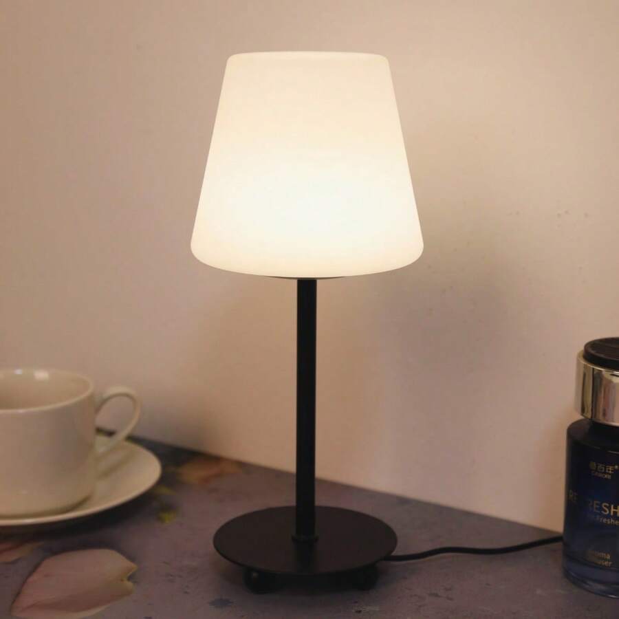 1 pieza Lámpara de mesa estilo crema moderna y creativa, lámpara de escritorio LED regulable de triple color alimentada por USB adecuada para oficina, sala de estudio, dormitorio, sala de estar, dormitorio, regalo personalizado - Modelo enchufable de tres colores - Ver 1