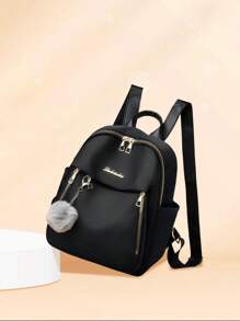 小巧轻便、商务休闲防水、轻便字母图形背包，带包饰书包，适合毕业生、少女、大一、大二、大三和大四学生，大学和高中学生，非常适合户外、旅行和返校，适合少女、女大学生、新手和白领人士，非常适合办公室、大学、工作、商务、通勤、户外、旅行、郊游