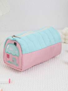 Cute High-Quality Girl's Style House Shaped Multi-Functional Pencil Case, Large Capacity Storage Pouch, Embroidered Stationery Box, Niche Design - Multicolor - View 7
