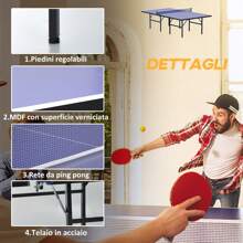 HOMCOM Tavolo da ping pong - Blu Viola - Visualizzare 4
