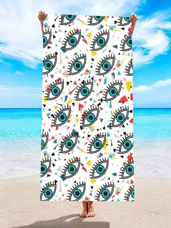 Eye-Shaped Quick Dry Lightweight Non-Sanding Extra Large Beach Towel