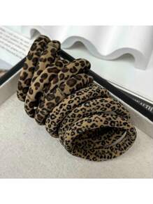 5条装女士发圈，新款高弹无缝豹纹发带，马尾辫发绳，女士高吸睛加厚发圈，马尾辫发圈，发绳，动物纹发带 - 彩色 - 查看 7