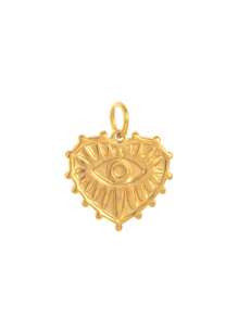 1 PIEZA Encantos bohemios de oro y esmalte - Colgantes en forma de corazón, ojo malvado, floral y frutas para hacer collares y pulseras, suministros de joyería vintage