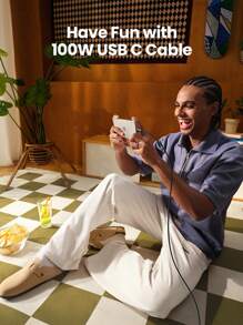 Cable de carga rápida UGREEN Uno 100W Type C con E-Marker compatible con iPhone 16, 15, S24, S23 Ultra, iPad Pro, Switch y talla grande - Negro - Ver 9