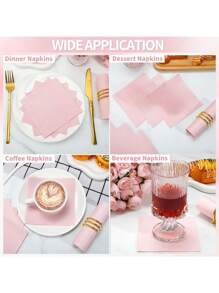 20/60/100 pezzi di tovaglioli di carta usa e getta rosa per cocktail, bevande, bar, matrimoni, compleanni, festa della mamma, festa del papà, dimensioni 5" x 5" e aperto 10" x 10"