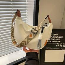 2025 New Fashion Crossbody Bag Wide Shoulder Strap Design Single Shoulder Bag Style Commuting Dumpling Women Bag - 粉色 - 查看 3