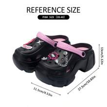 Miniso 飞天小女警厚底时尚木屐凉鞋，独特设计，粉色（1双） - 粉色 - 查看 9