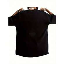 TITO's HANDMADE Men's Vintage Cotton T-Shirt - Half-Sleeved, Round Neck, Printed, Casual & Comfortable For Daily Wear - 黑色 - 查看 2