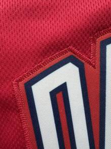 Maglia da basket rossa n°30 da uomo, top sportivo casual con ricamo e collo rotondo cucito