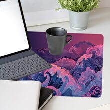 1pc Waves Mouse Pad Aesthetics Art Desk Mat Extended Large Mousepad With Stitched Edge Non-Slip Rubber Base For Home Office Decor Desk Pad 35.4x15.7 Inch Gifts For Men Women Friends Back To School - Multicolor - View 3