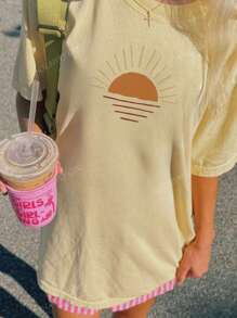 Dames eenvoudig en veelzijdig zomer T-shirt met ronde hals en korte mouwen, bedrukt met een print, zomers nieuw, modieus en comfortabel. Grafische T-shirts, dames, witte top, zwarte top