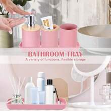 5 Pcs/ 9 PCS Bathroom Accessories Set, With Trash Can, Soap Dispenser And Toothbrush Holder Back To School - 5PCS - View 4