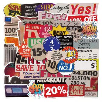 50张复古流行风格贴纸，高品质乙烯基材质，美观实用，可用于剪贴簿、日记本、笔记本电脑、保险杠、滑板、水瓶、电脑、手机、卡通图案、安全帽、汽车等。