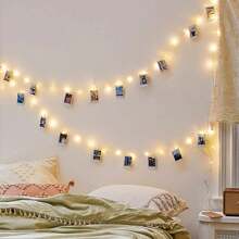 LED Photo Clip String Lights, 3 Meters 20 Clips/5M 30 Clips/10M 50 Clips/15M 50 Clips/20M 100 Clips, Fairy Light Photo Clips, USB/Battery Powered Fairy Lights, Suitable For Dorms, Bedrooms, Christmas, Parties, Weddings, Halloween, Christmas Decor (Warm White)