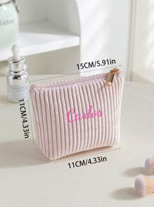 3er Set Kordsamt Make-up Taschen, bestickte Kosmetiktasche, Reise-Kulturtasche, Make-up Organizer, Reise-Kulturtasche, süße Make-up Tasche für Frauen und Mädchen, reisefreundlicher Organizer für Werkzeuge und Zubehör