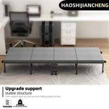 Pat pliabil rezistent de 75 inch, cadru din fier îngroșat, pat pliabil portabil cu rotile care se încuie, potrivit pentru pui de somn la birou, însoțitor de spital, acasă, stil minimalist