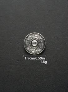 Set de 8 piezas/paquete de botones grandes y redondos con textura vintage y diseño de tótem, adecuados para uniformes, ropa especial, decoración, camisas, suéteres, trajes, abrigos, chaquetas, botones de metal, accesorios de costura DIY de artesanía