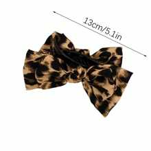 1 stuk chique luipaardprint strik haarklem, grote chique luipaardprint strik haarklem, elegante polyester & spandex strik haarklem, - retro dubbellaags grote strik haarklem elegante strik balhoofdklem hoge paardenstaart vaste klem, vintage-geïnspireerde stoffen haarklem voor paardenstaarten en opsteekkapsels, Y2K-geïnspireerde PVC knoop haarklem voor vrouwen, perfect cadeau klauwen clips haarklemmen haarspeldjes, schoolspullen
