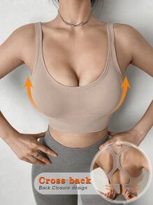 Reggiseni sportivi sexy con push-up da donna, reggiseni sportivi con spalline incrociate sulla schiena, reggiseni senza fili per yoga, palestra, comodi e resistenti, biancheria intima