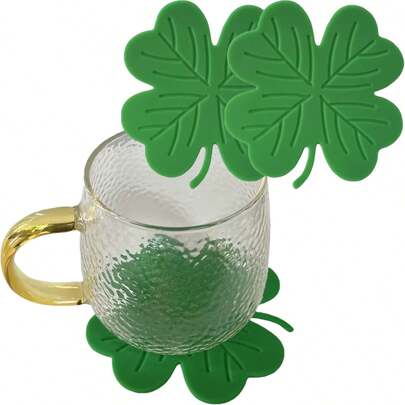 1pc Silicone Four-Leaf Clover Coaster, Waterproof Heat-Resistant Cup Mat For Home, Anti-Scald Tableware Pad