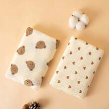 2pcs Replacement Organic Cotton Muslin Baby Swaddle Blanket, Cute Animal Print, High Quality, More Affordable, 80*80cm Large Size, Prevent Startle Reflex, Unisex Crib Blankets, Newborn Bath Towels, Soft & Breathable Wrap Set, All Season