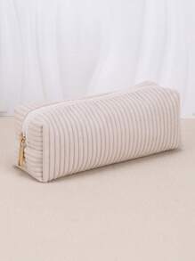 1 Pieza Estuche de lápices de pana con transferencia térmica personalizada, nuevas rayas gruesas, estuche de lápices personalizado con texto personalizado - Gran capacidad, bolsa de almacenamiento - Perfecto para guardar útiles escolares, artículos de oficina y regalos únicos de vuelta al colegio