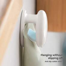 1pc No-Drill Wall Mount Toothpaste & Facial Cleanser Holder, Bathroom Wall Storage Caddy Hanger, Toothpaste & Facial Cleanser Dispenser, Bathroom Organizer Tool - White - View 4